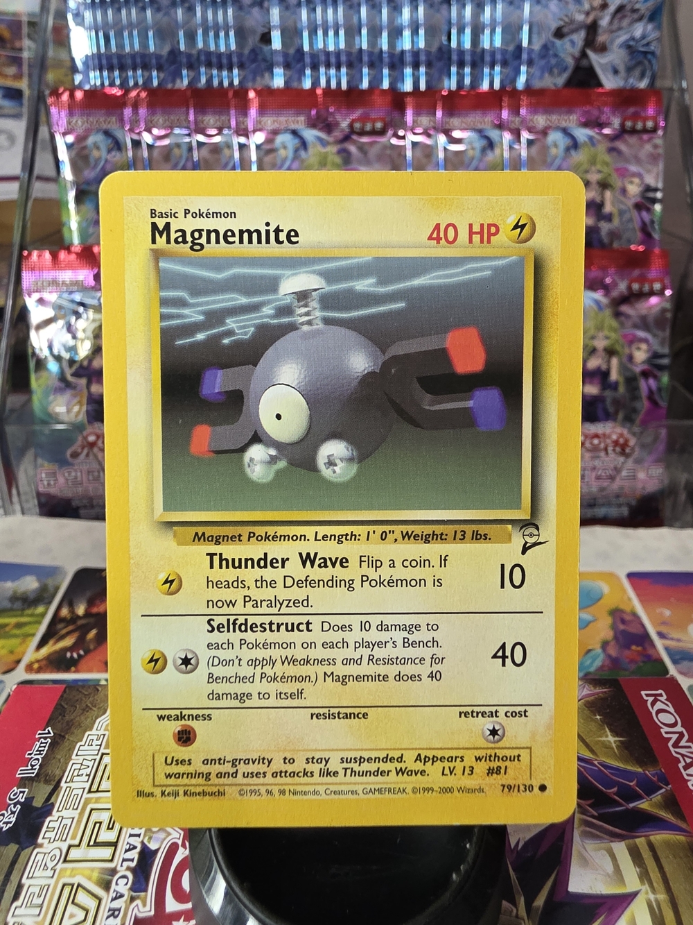 Pokémon Magnemite Trading Card - Yellow Lightning Design